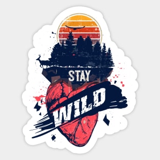 THE MOUNTAINS ARE CALLING QUOTE CAMPING  STAY WILD Sticker